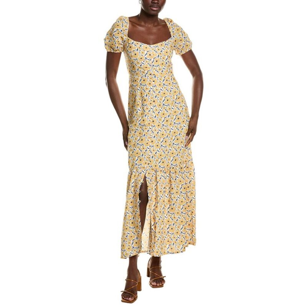 Emerson Fry Womens  Luie Linen-Blend Maxi Dress, Yellow